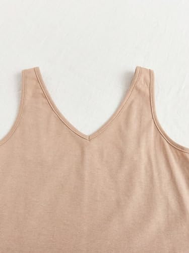 Milumia Girl's 4 Pack V Neck Sleeveless Solid Basic Fitted Crop Tops4