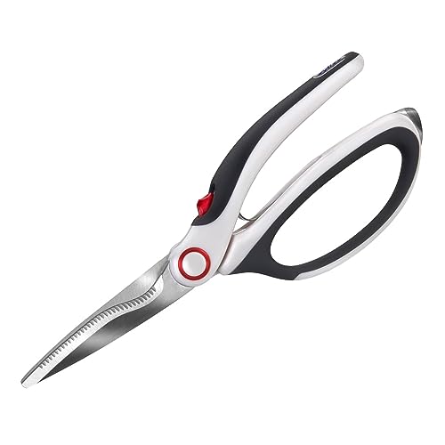 Zyliss All-Purpose Shears - Stainless Steel Kitchen Shears & Box Cutter - Poultry & Bone Scissors - Heavy-Duty Scissors with Non-Slip Handle - Dishwasher Safe