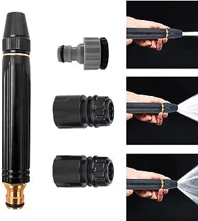 SeCro Garden Hose Nozzle Sprayer, Metal High Pressure Leak-proof Water Hose Nozzle with 3 Adjustable Spray Patterns, for Car&Pet Washing, Garden Watering (BLACK) (B0CKN27236) Amazon Price History, Amazon Price Tracker