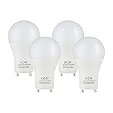 (4 Pack) LED GU24 A19 Light Bulbs 60 Watt Equivalent 9.5 Watt Dimmable Lights for Home with Twist &...