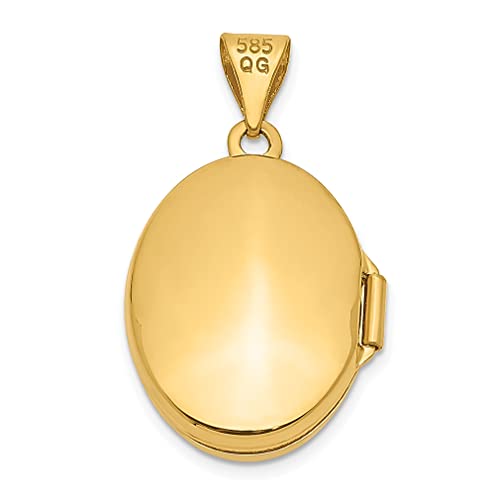 Ice Carats 14K Yellow Gold Oval Locket Pendant Charm Fine Jewelry For Women Gifts For Her #TOP2