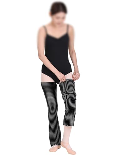 Ballet Flared Leg Warmers Spot/Stripe Pattern 1 Pair 27.5 Inches Over The Knee Elastic At Top For Women4
