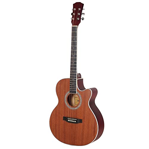 Image of BLUEBERRY B-40, Sapele Wood Truss Rod Acoustic Guitar Kit, Bag, Strap, One Pack Strings And Picks - 40 Inch (Classic Brown)