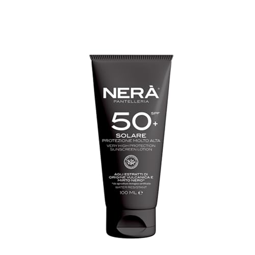 NERA Pantelleria Water Resistant SPF50+ Very High Protection Sunscreen 100ML, Nourishing Face Sun Cream with UVA/UVB Filters