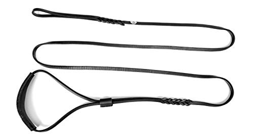 Dingo 10783 Ausstellungsleine aus weichem Leder mit geflochtenem Griff, handgefertigt, Schwarz