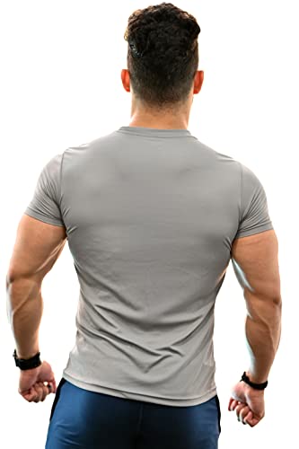 Image of Men's Solid Slim Fit Gym and Sports T-Shirt