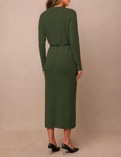 Women's Long Sleeve Fall Sweater Midi Dress - Image 4