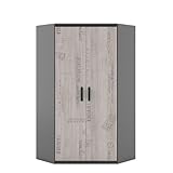 Eckkleiderschrank Santana – 2-türig – 192x99x99 cm – Graphit/Eiche Santana – Jugendzimmer - letztes Stück!