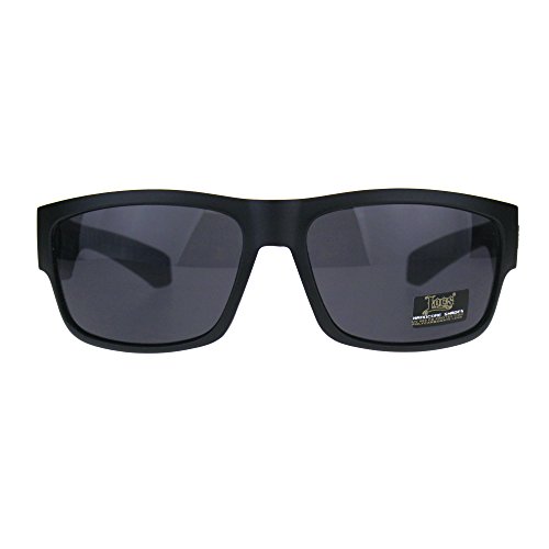 Image of Mens Locs Wood Grain Arm Warp Around Biker Sunglasses