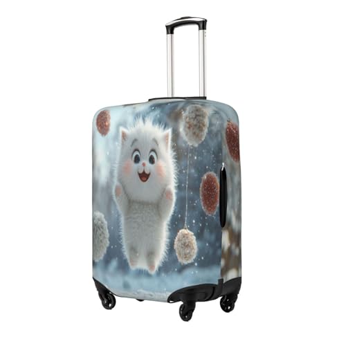 The Cat in The Snow Durable Luggage Cover Suitcase Protector Anti-Scratch Luggage Cover Fits 18-32inch Luggage, Black, L2