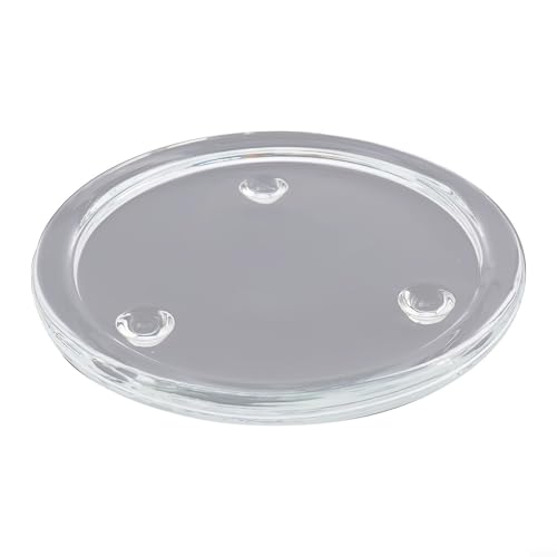 Juego de placas redondas de cristal para velas de forma segura y expositores decorativos (L)