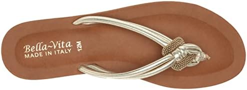 Bella Vita Made in Italy Women's Zev-Italy Flat Sandal, Champagne, 8.5 Narrow | Image 4