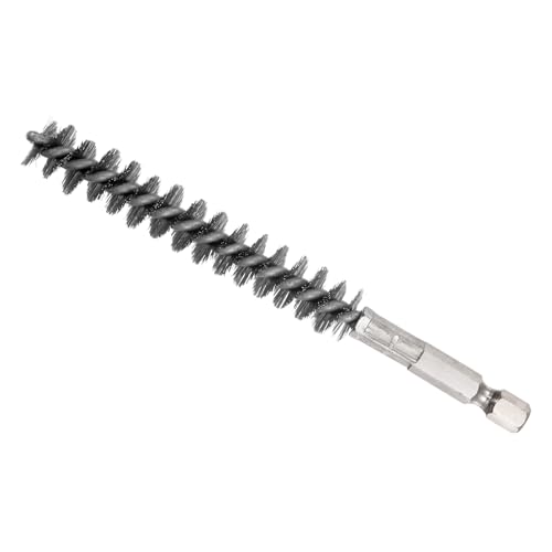 Image of Bore Brush, 12mm Dia 75mm Length, Stainless Steel Twisted Cleaning Wire Brushes with 1 /4 inch Hex Shank - (Applications: for Power Drill)