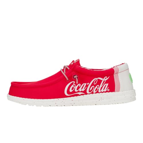 HEYDUDE Wally Coke True Red/White Size M11, Men’s Shoes, Men's Slip-on Loafers, Comfortable & Light-Weight