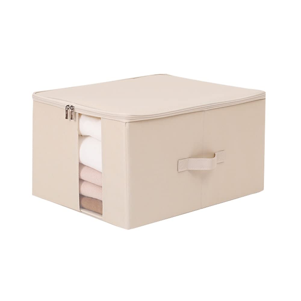 ETRGFTHU Clothes Quilt Storage Box Household Under-bed Debris Organizer Foldable Large Capacity Design Dustproof Moistureproof and Waterproof(Beige,35cm*28cm*18cm)