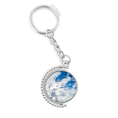 Clé anneau rotatif DIYthinker motif nuages blancs, le petit cadeau idéal pour un emménagement