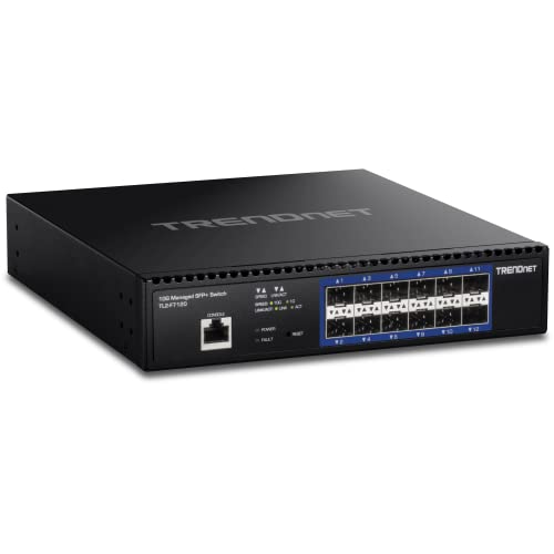 Image of TRENDnet 12-Port 10G Layer 2 Managed SFP+ Switch, TL2-F7120, 12 x 10G SFP+ Ports & SFP Multi-Mode LC Module 4-Pack, TEG-MGBSX /4, Transmission Up to 550m (1804 Ft), Mini-GBIC