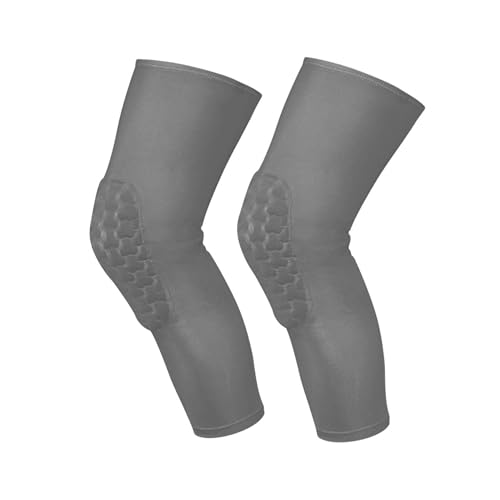 Grey Sports Knee Pads Youth Volleyball Basketball Long Leg Sleeves Braces Compression Wrestling Youth/Kids & Adult Sizes