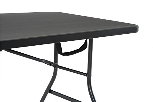 Cosco Deluxe 6 Foot X 30 Inch Fold-In-Half Blow Molded Folding Table, Black #TOP7