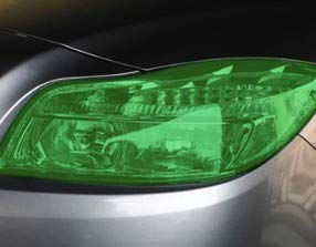 Image of KOMAS 12 inch X 48 inch Tint Vinyl Film Sticker Sheet Roll for Car Headlight, Tail Lights, Fog Lights with Squeegee + Cutter (Glossy Green)