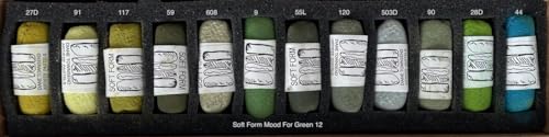 FineArtStore Diane Townsend Handmade Soft Pastel Sets -Mood for Green Set of 12 Pastels