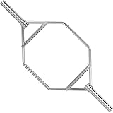 VEVOR Olympic Trap Bar, 2-Inch Hex Deadlift Bar, 772 LBS Capacity Shrug Bar, Stainless Steel Hexagon Bar, 64' Trap Bar Deadlift, 10' Sleeve Length Hex Bar Olympic with Handles for Squats, Deadlift