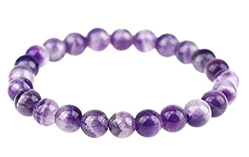 Stoke Home ?? Bracelet en Pierres Naturelles avec Pochette en Simili Cuir (Bracelet Amethyste)