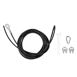 Segrehy Cavo puleggia in Acciaio Fitness Cavo Nero Regolabile Accessorio puleggia Rivestito con Rivestimento per Palestra (4m/13.1ft)