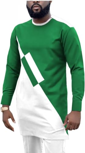 Costume Dashiki africain 2 pièces pour homme en coupe slim ajustée