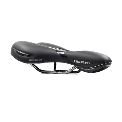 OUXI Fahrradsattel, Gel Fahrrad Sattel Bequemer Hohl Ergonomisch Fahrradsitz Tourensattel Geeignet für Herren Damen MTB Rennrad Mountainbike Heimtrainer City Dirt E Bike (Rot) 7 Selle Royal Unisex-Adult Respiro Soft Moderate Sattelbezug, schwarz