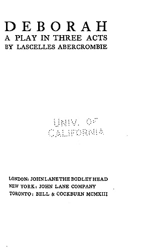 Deborah, a play in three acts