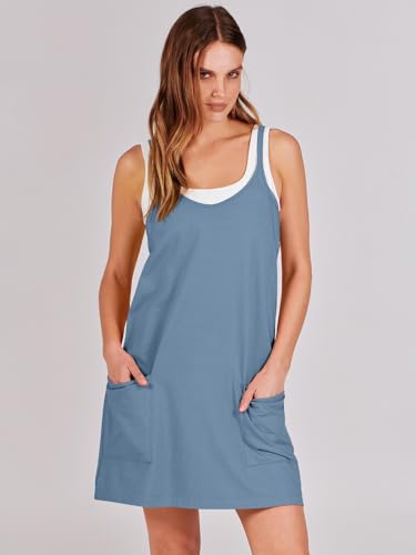 Image of ANRABESS Women Athletic Dress Summer Tennis Workout Active Sports Mini Romper Dress Built in Shorts Travel Vacation Clothes