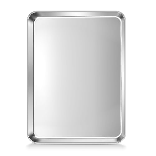 Joyfair Baking Tray, Stainless Steel Toaster Oven Tray, Large Cookie Sheet Pan Great for Baking Cooking Roasting, Non Toxic & Rust Free, Mirror Finished & Dishwasher Safe, 40.5x30.5x2.5cm