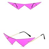 VNYIGDJS Gurren Lagann Glasses Anime Kamina Cosplay Triangle Sunglasses Piece Frameless Pointed Unisex (Purple)