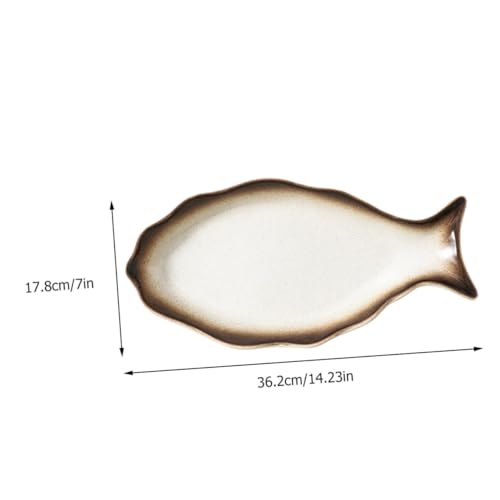 Plato Cerámico Luxshiny 14 pulgadas para pescado al vapor miniatura 2