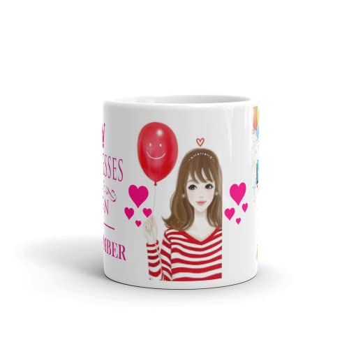 Image of Printed Coffee Mug Princess are Born in September Gift for Birthday | Christmas | New Year - 350ml Capacity - (MD9110)