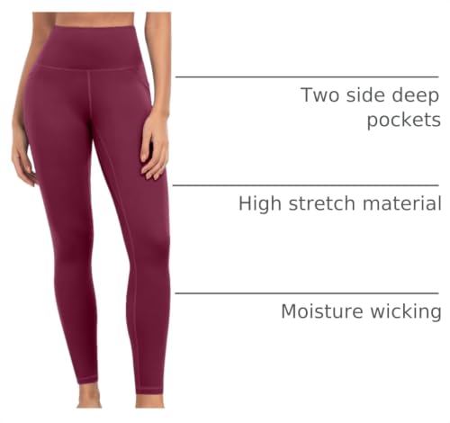 Image of ATHVOTAR Leggings with Pockets for Women, 7 Packs High Waisted Workout Tummy Control Yoga Pants