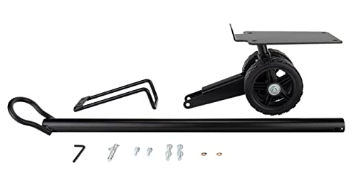 Image of Camco 39011 Steerable Wheel Kit for 28 and 36 Gallon Rhino Tote Tanks with 2 No-Flat Front Wheels, Tow Bar Handle, and Ladder Hook | 2 no-flat 6 in front wheels with bearings, 24 in tow bar handle, ladder hook and hardware included, rolls like a wagon