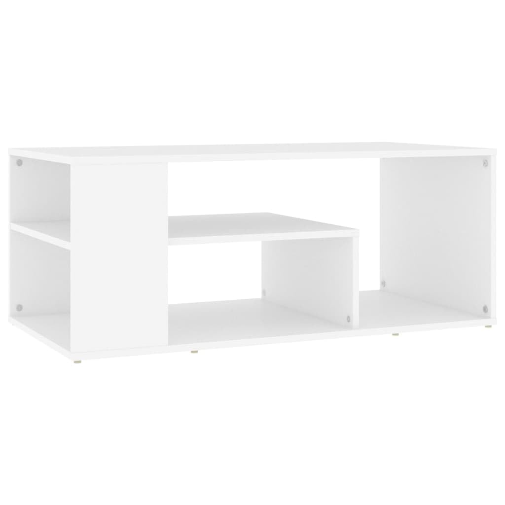 Biały stolik kawowy 100 x 50 x 40 cm z płyty wiórowej, stolik kawowy do salonu, stoliki kawowe, do salonu dla przytulnej atmosfery