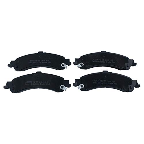 Image of TRQ Rear Brake Pad and Rotor Set Semi Metallic G Coated Rotors Calipers Compatible with 2003-2005 Chevrolet Silverado 1500 2004-2005 GMC Sierra 1500
