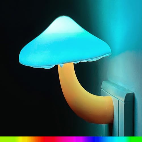Kazgroth Sensor LED Night Light, Color Changing Mushroom Night Light Plug-in Wall Based Lamp, Gift for Kids Adults, Cute Mushroom Nursery Light for Bedroom, Bathroom, Kitchen, Hallway and Stairs