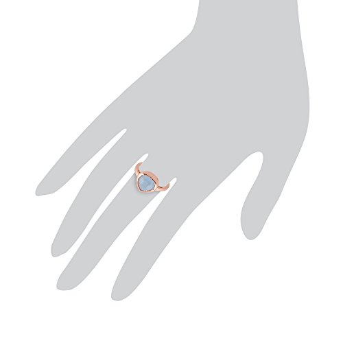 Anillo de jade azul con plata de ley chapada en oro rosa Ivy Gems para mujer 3