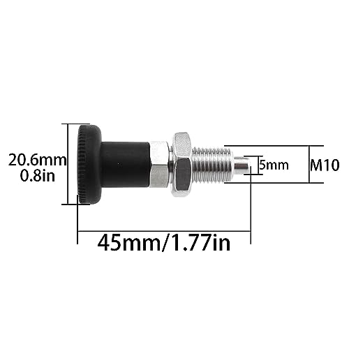 Meetoot 30360-SRKPP-M10-1 Stainless Steel Spring Return Knob Plunger Push Fit Ball Nose Spring Plunger Spring Return Knob Plunger Spring Indexing Plunger thumb #1