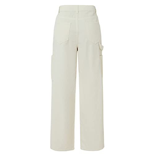 Women's Casual Corduroy Loose Fit Wide Leg Trousers Cargo Pants with Pockets2