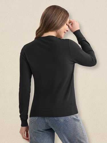 MAGCOMSEN Women's Cardigan Sweaters Lightweight Knit Soft Crew Neck Long Sleeve Open Front Button Spring Casual Cardigan3