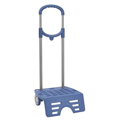 Roll Road - Carro Para Mochilas Azul Con Asa Extensible En Oferta Roll Road Carro Escolar Mochila Con Ruedas, Juventud Unisex, Tejano (Azul), Talla Única