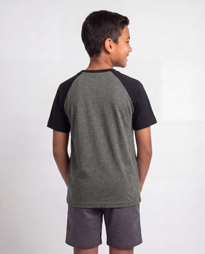 Image of Reebok 2 Pack: Boys Short Sleeve Raglan Cotton Crew Neck T Shirt Athletic Baseball Tee Tops Kids Teens Youth (6-18)