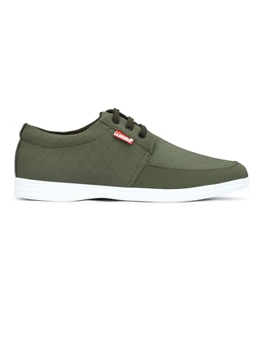 Image of Le Greem Men's Casual Lace-Up Shoes | Lightweight Synthetic Upper | Stylish & Comfortable Sneakers with Anti-Slip Sole - Black
