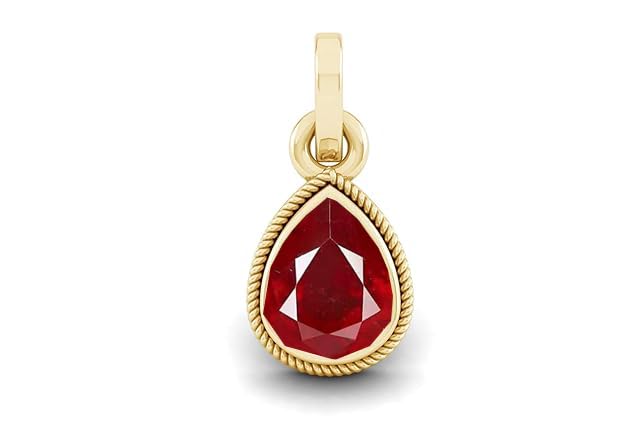 apsloose 18.25 Ratti 17.50 Carat Certified Ruby Stone Gold Pendant/Locket For Men And Women-picture-15