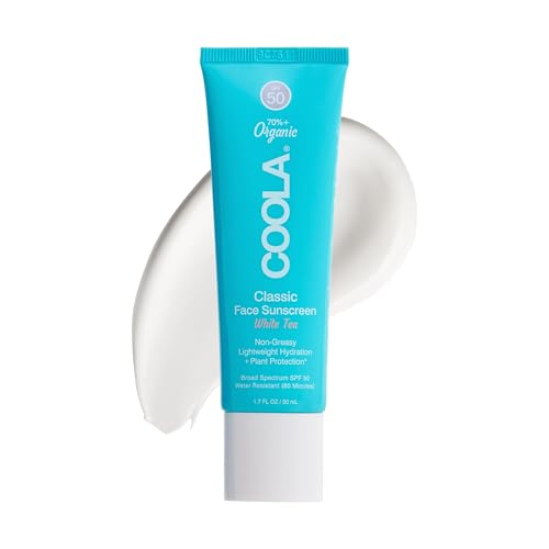 COOLA Organic Face Sunscreen SPF 50 Sunblock Lotion, Dermatologist Tested Skin Care for Daily Protection, Vegan and Gluten Free, White Tea, 1.7 Fl Oz